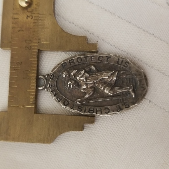 925 STERLING SILVER ST. CHRISTOPHER Charm or pendant. 1.75" x .75" EUC. #4 - Picture 5 of 5